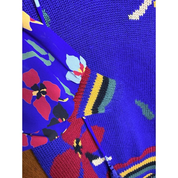 Vtg Womens Sweater Floral Acrylic Wool Boho Diane Freis For Marisa Christina Med - Picture 4 of 10